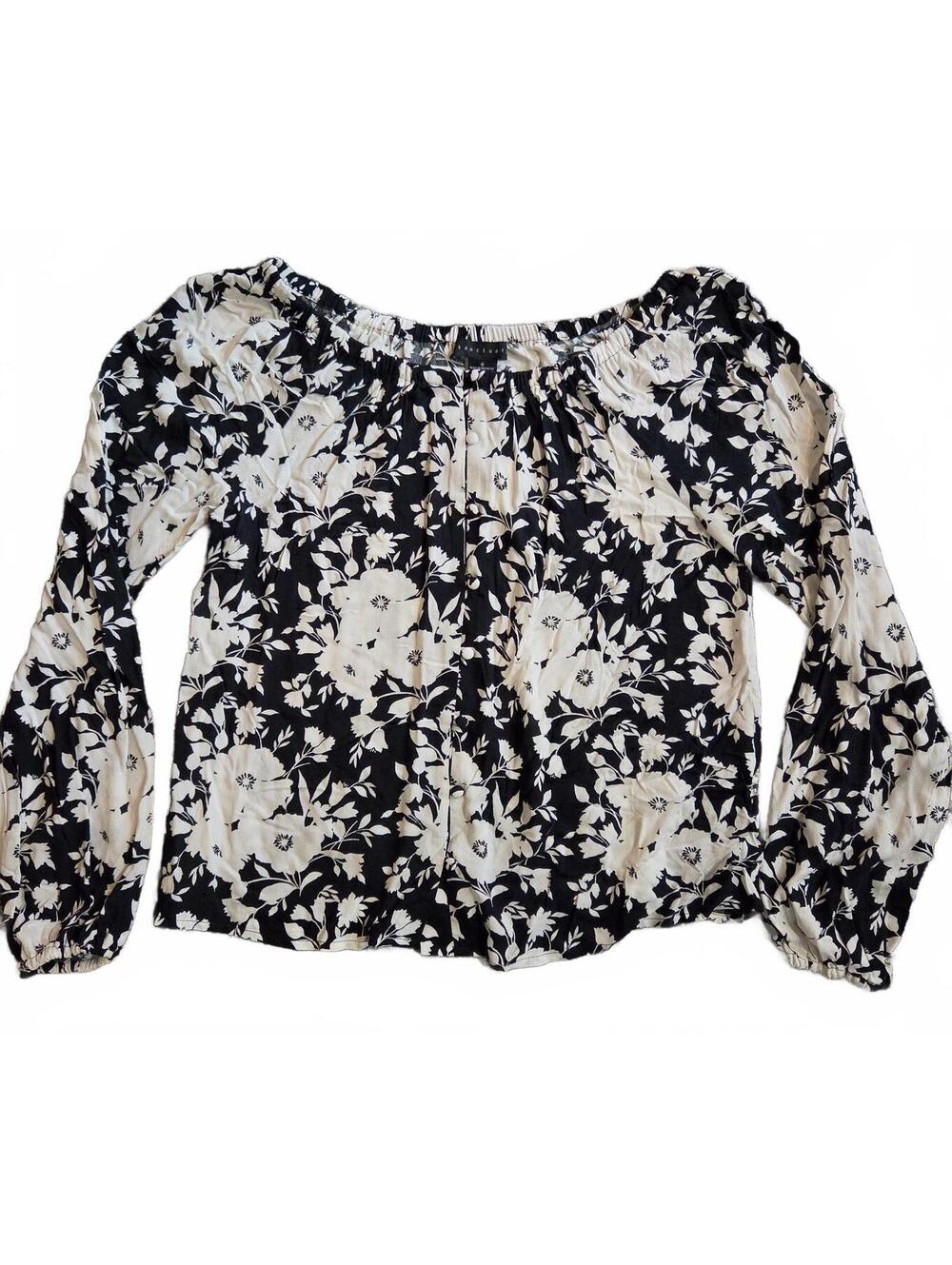 Sanctuary Artificial Bloom Floral Long Sleeve Blouse Size S